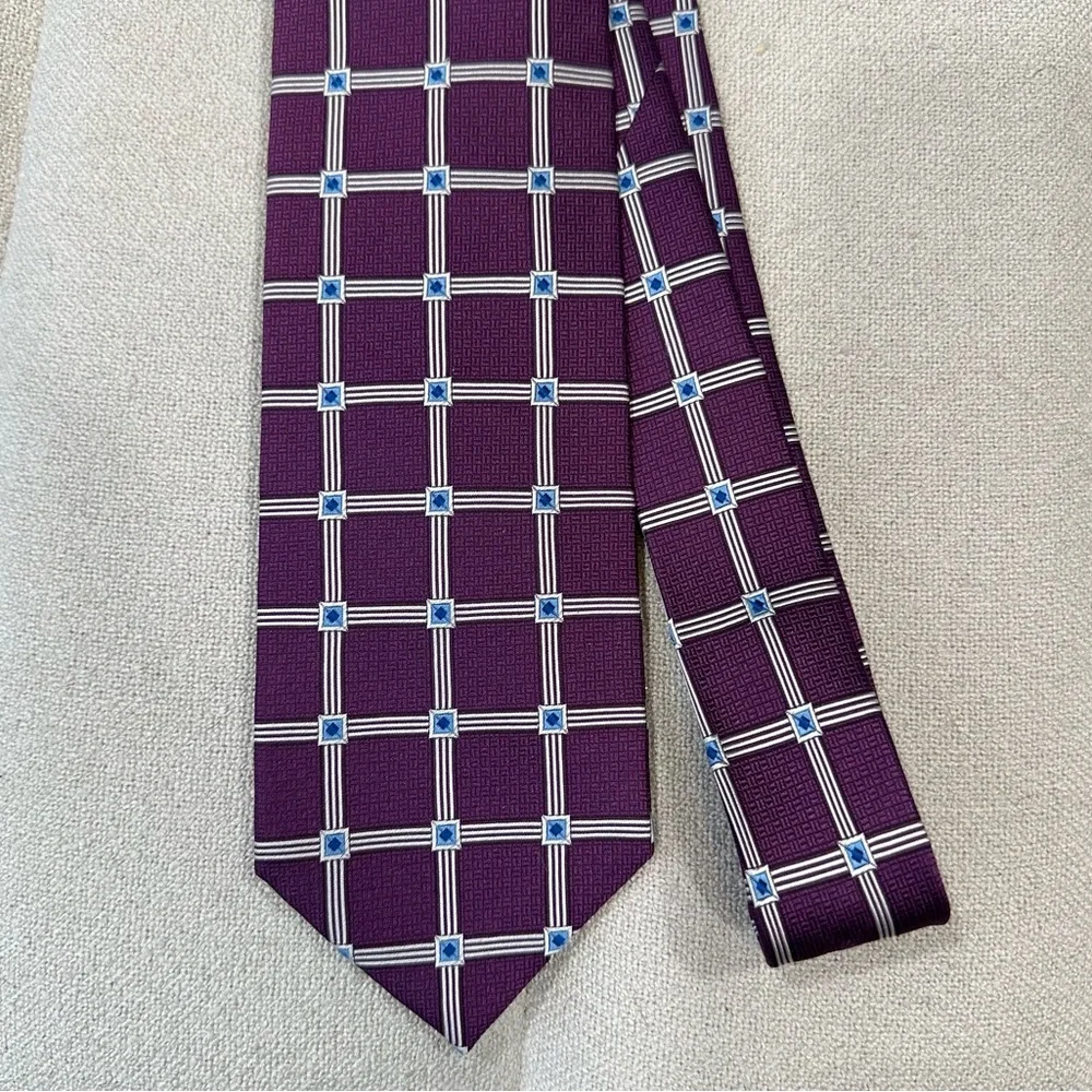 Jos. A. Bank Executive Collection‎ Silk Necktie Purple Plaid